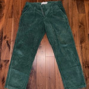 General Admission Wide Leg Green Curduroy Pants